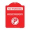 Signmission No Parking-Private Property W/ No Parking, Red & White Aluminum Sign, 18" x 24", RW-1824-23799 A-DES-RW-1824-23799 - alternate 1